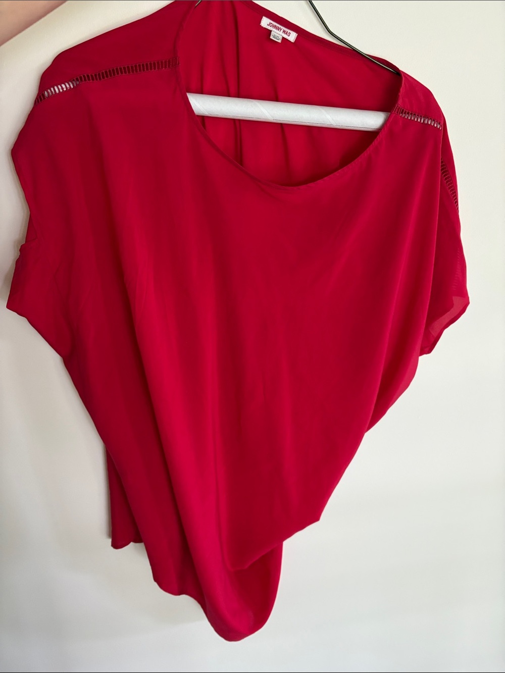 Johnny Was Bright Red Dolman Sleeve Tunic Top
